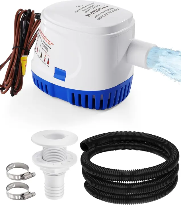 12V Automatic Marine Bilge Pump Kit — 1100 GPH Submersible Unit