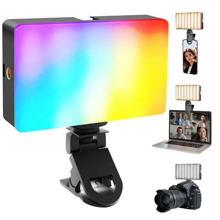 138-LED RGB Selfie Light — Clip & Cold Shoe Phone/Camera Lamp