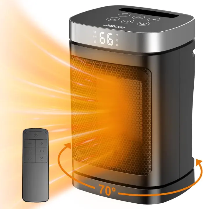 1500W Portable Oscillating PTC Space Heater with Remote & Timer