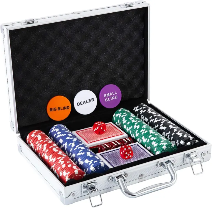 200-Piece Poker Chip Set with Aluminum Case — 11.5 g Casino Chips