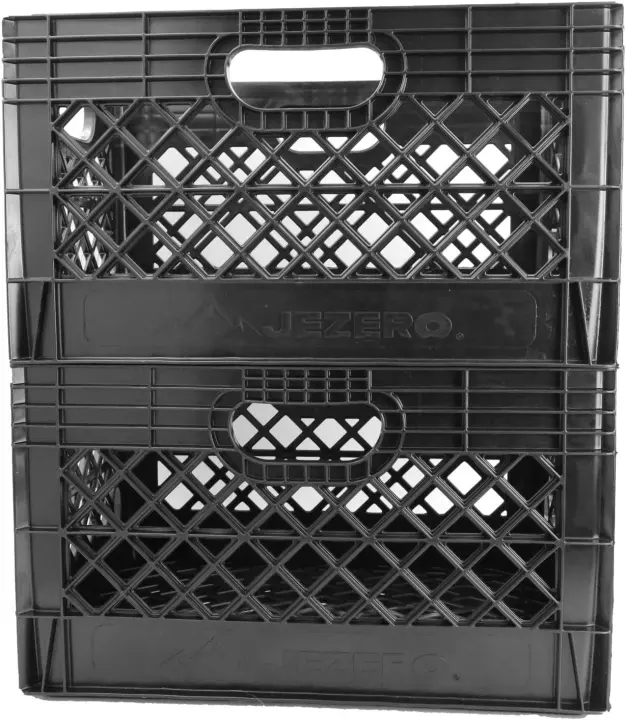 24-Quart 2-Pack Heavy-Duty Plastic Crates — Stackable Storage Bins