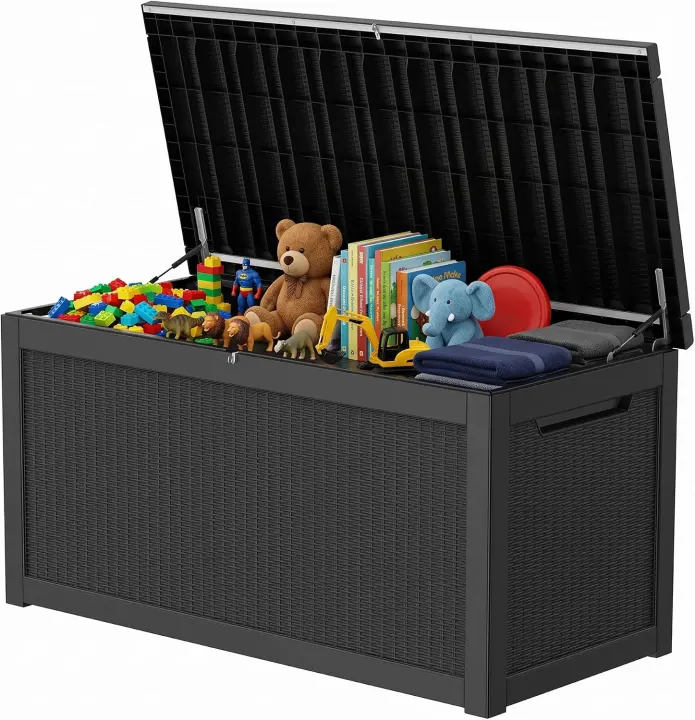 350-Gallon Outdoor Resin Deck Box — Extra-Large Waterproof Storage