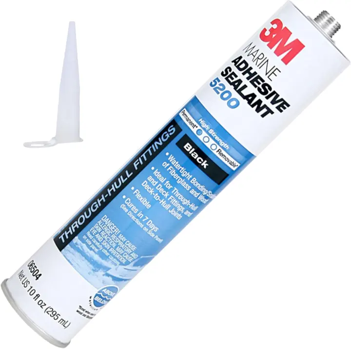 3M Marine Adhesive Sealant 5200 — Black 10 fl oz Cartridge (Nozzle)