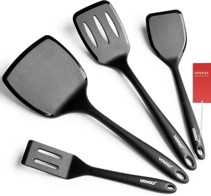 4-Piece Heat-Resistant Silicone Spatula Set — 600°F, Non-Scratch