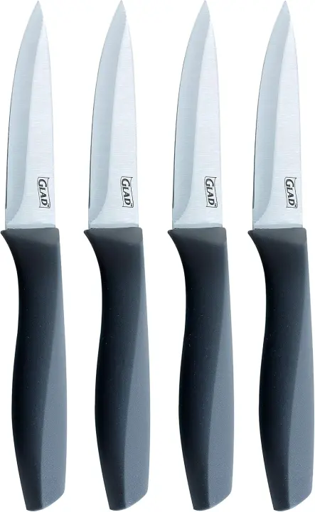 4-Piece Paring Knife Set — 3.5-Inch Stainless Blades with Grip Handles