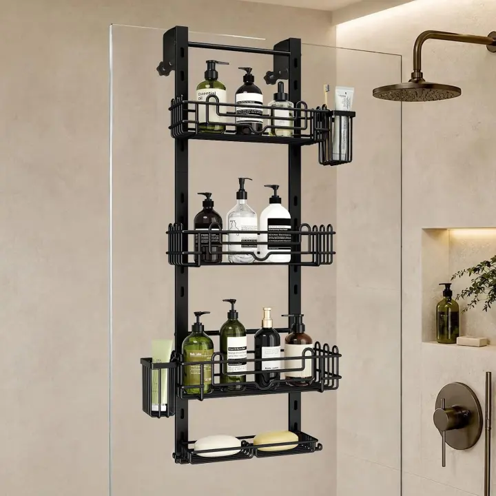 4-Tier Over-the-Door Shower Caddy — Adjustable Hanging Organizer