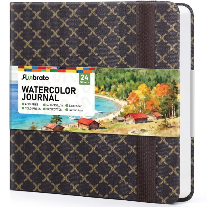 5.5" x 5.5" Cold-Press Watercolor Journal — 24 Cotton Sheets