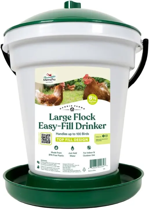 6.25-Gallon Top-Fill Poultry Waterer (BPA-Free Plastic)