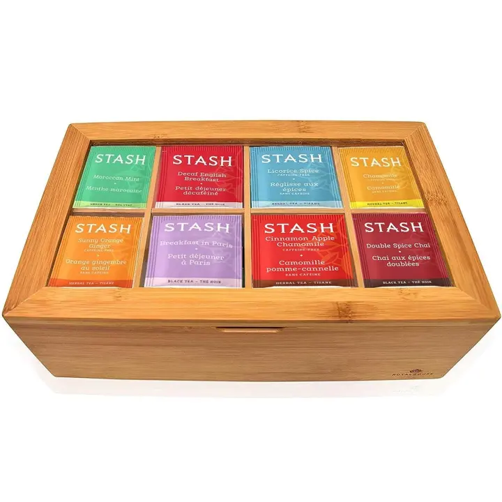 80-Count Tea Bag Sampler Variety Pack with Organizer