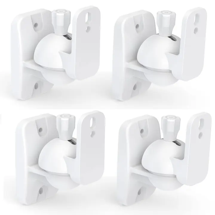 Adjustable Wall Brackets for Bookshelf & Satellite Speakers — 4 Pack