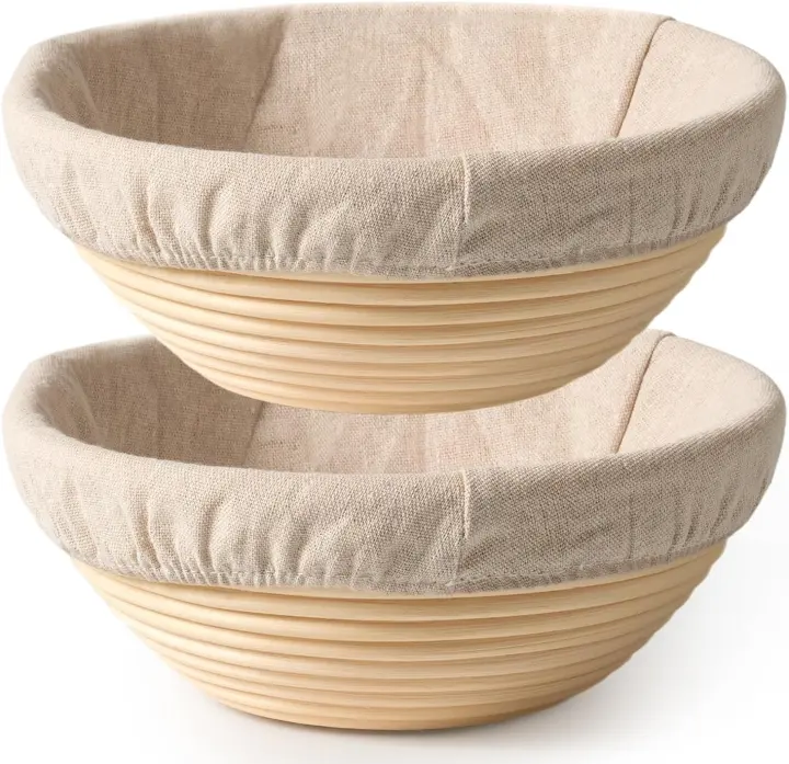 BAVIFY Sourdough Starter Kit — 2-Pack 9-inch Round Banneton Proofers