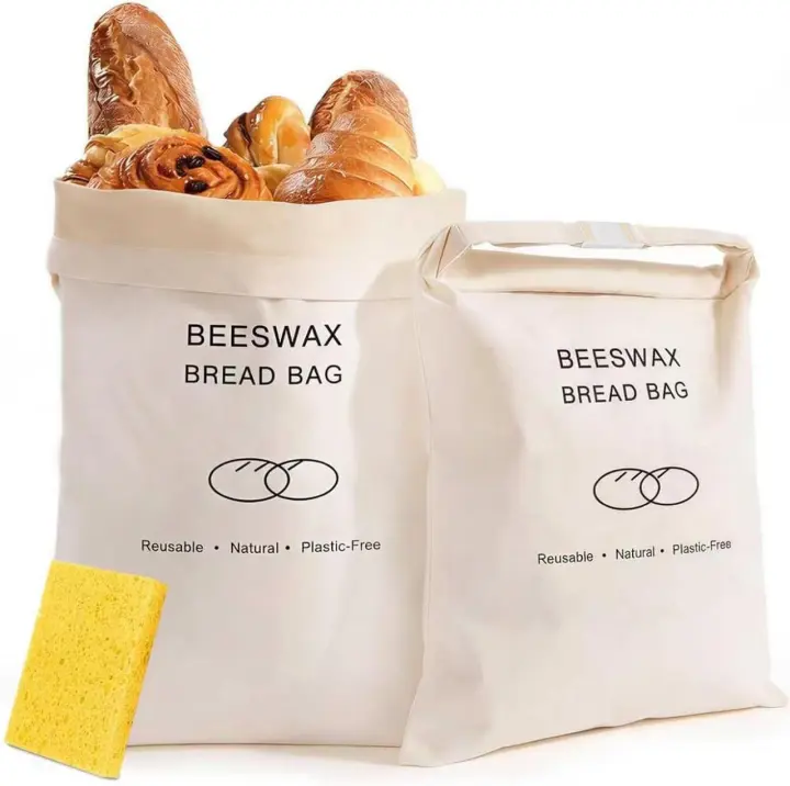 Beeswax Bread Bag — Reusable XL Linen Bread Storage (2-Pack)
