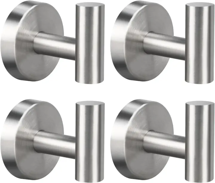 Brushed Nickel SUS304 Stainless Steel Towel Hooks (2-Pack)
