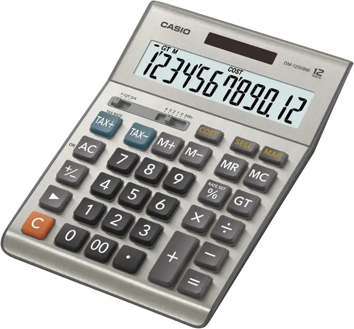 Casio DM-1200BM Business Desktop Calculator — 12-Digit Silver