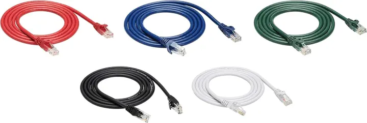 Cat6 10Gbps Ethernet Patch Cables — RJ45 Snagless, Gold-Plated, 5 ft 5-Pack