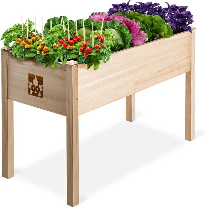 Cedar Raised Garden Bed with Legs — 48 x 24 x 30 Outdoor Planter
