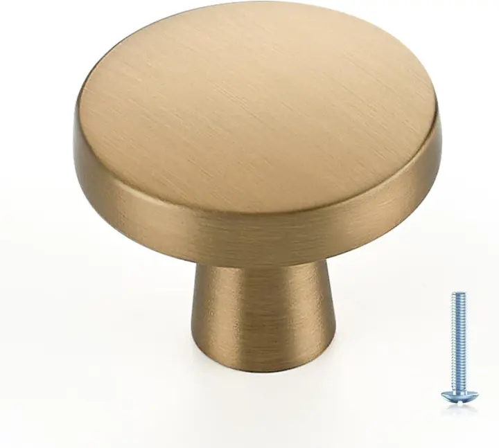 Champagne Bronze Cabinet Knobs — 30 Zinc-Alloy Single-Hole Pulls
