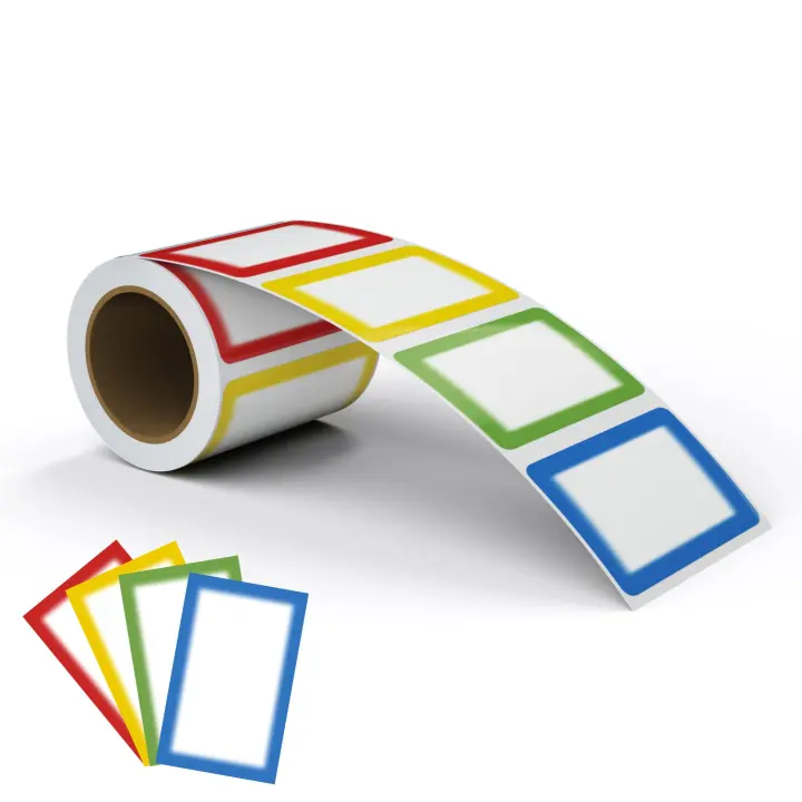 Color-Border Name Tag Labels — 200 Pack (3.5 x 2.25 in)