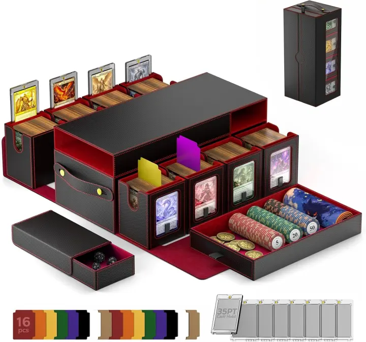 Commander Deck Box — 8+2 Modular MTG Card Case with Handle & Dice Tray