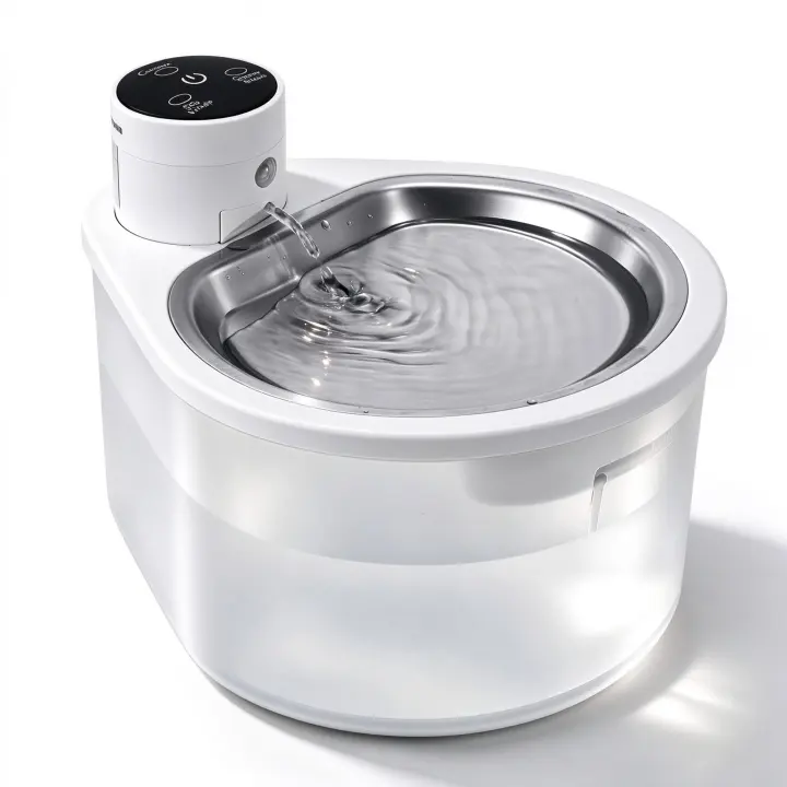 Cordless 3L Cat Water Fountain with Stainless-Steel Drinking Tray