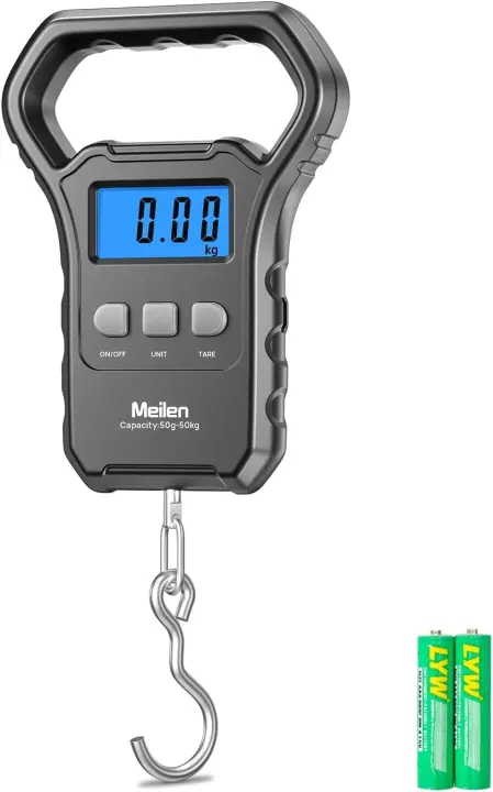 Digital Hanging Luggage & Fishing Scale — 110 lb / 50 kg, Backlit LCD