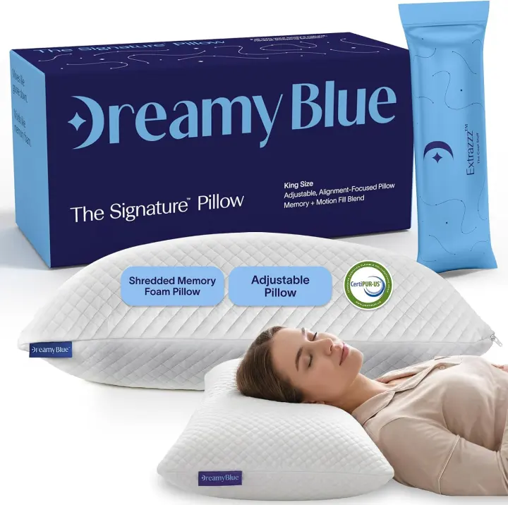 DreamyBlue Signature Adjustable Shredded Memory Foam Queen Pillow