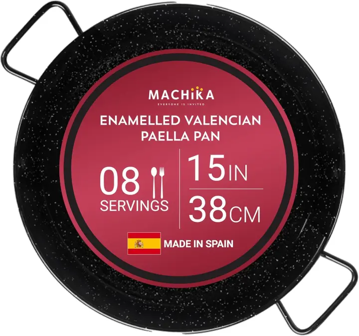 Enameled Steel Paella Pan — 8-Serving Indoor/Outdoor Skillet