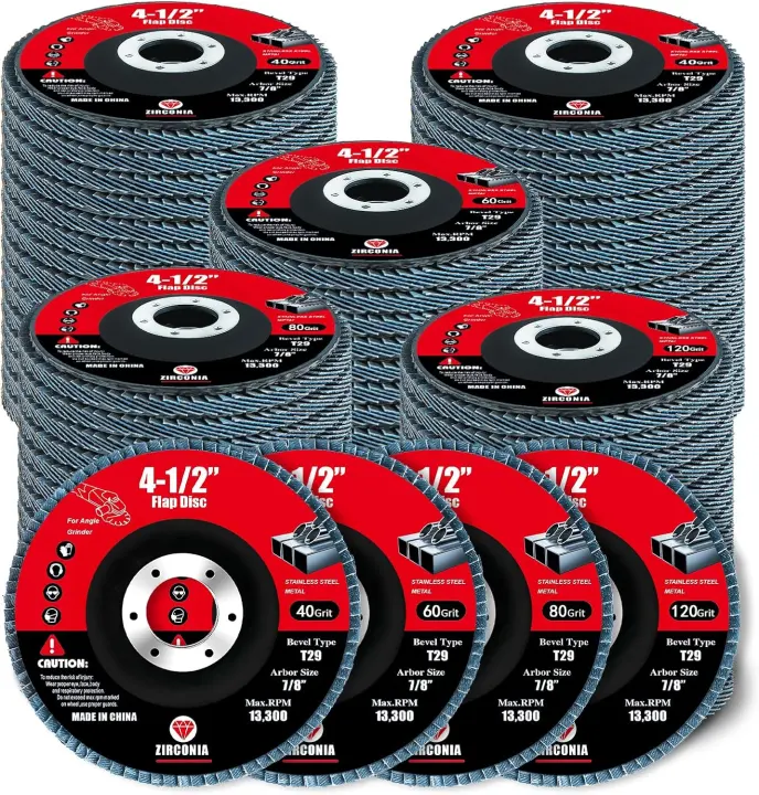 GritElite 60-Pack 4-1/2 in Flap Discs — T29 Zirconia Grinding Wheels