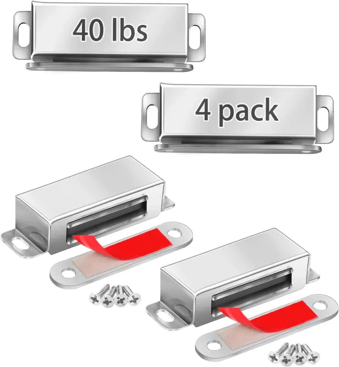 Heavy-Duty Cabinet Magnets 40 lb — 4-Pack Magnetic Door Catches
