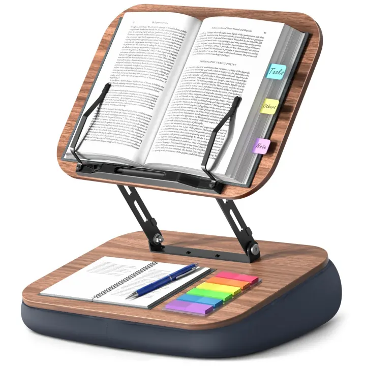Lap Beanbag Book Holder — Adjustable Hands-Free Reading Stand