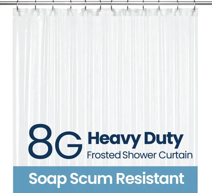 LiBa 72x72 PEVA Shower Curtain Liner — Waterproof Frosted