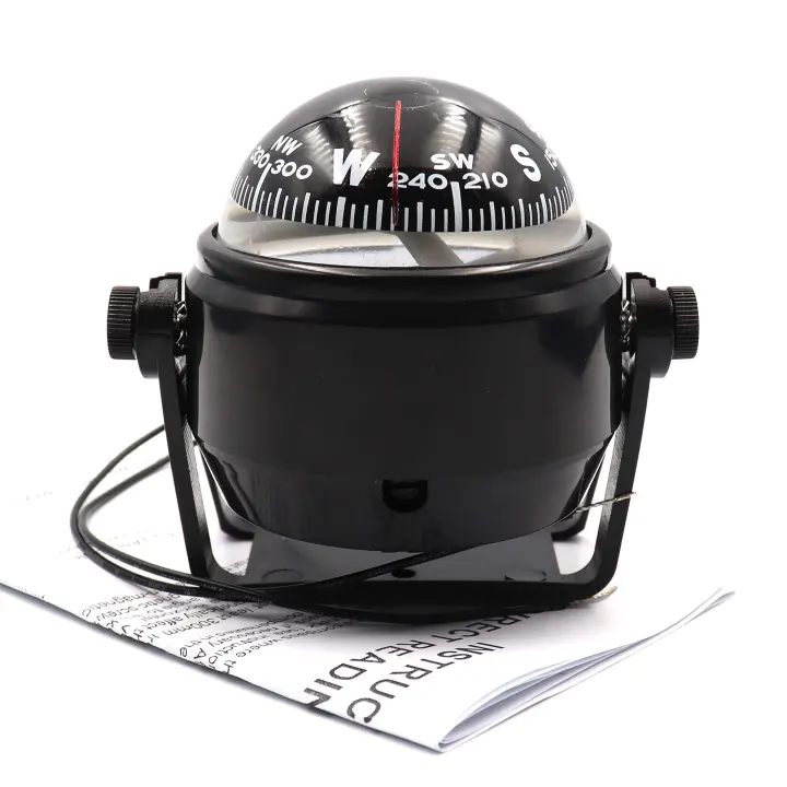 Marine Dashboard Boat Compass with Night Lighting and Declination