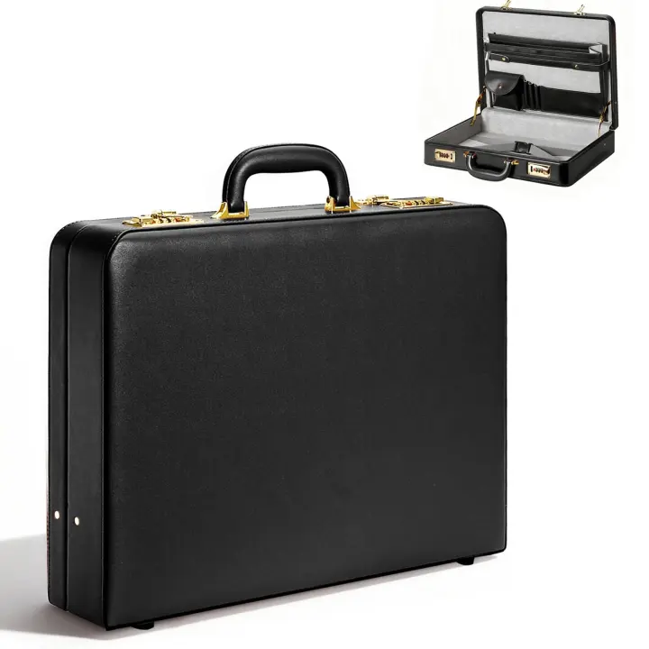 Men's Locking Briefcase with Dual Combination Locks — Fits 16-Inch Laptop
