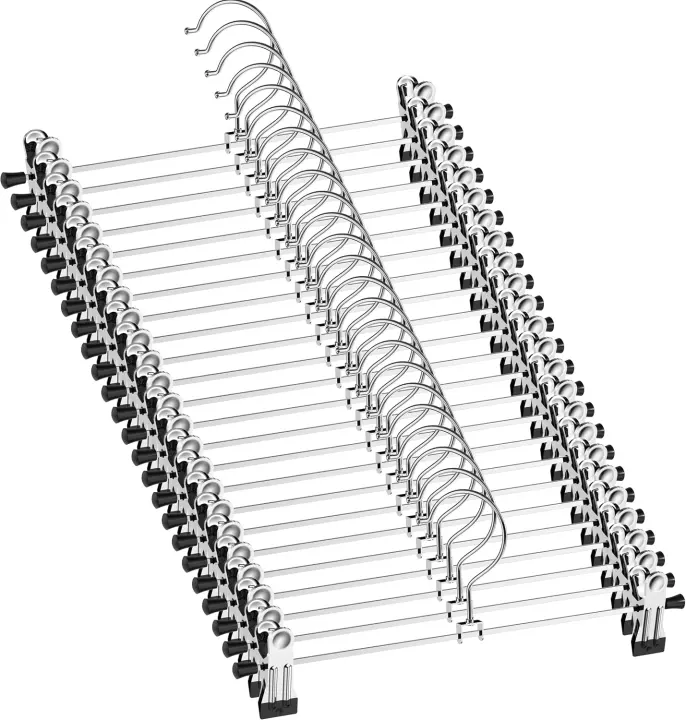 NORTHERN BROTHERS Metal Pants Hangers — 50-Pack Adjustable Clip Hangers