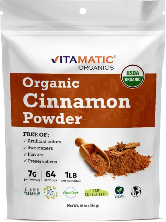 Organic Cassia Cinnamon Powder — 1 lb (16 oz) Resealable Bag