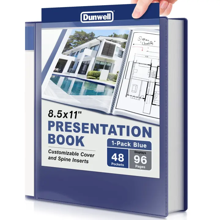 Presentation Portfolio Binder — 48 Plastic Sleeves (Holds 96 Pages), 8.5x11