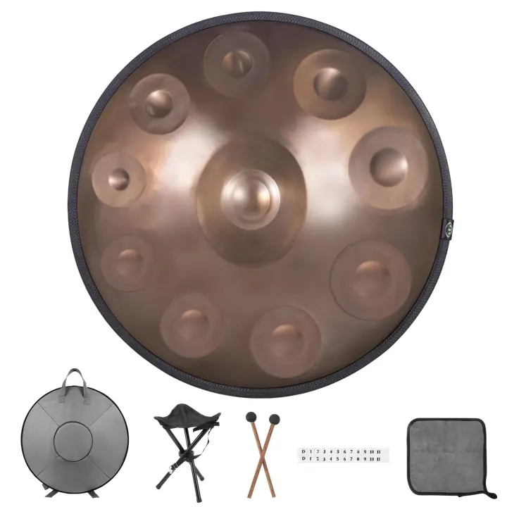 Pro 10-Note Handpan — D Minor Kurd, 440Hz Nitrided Steel