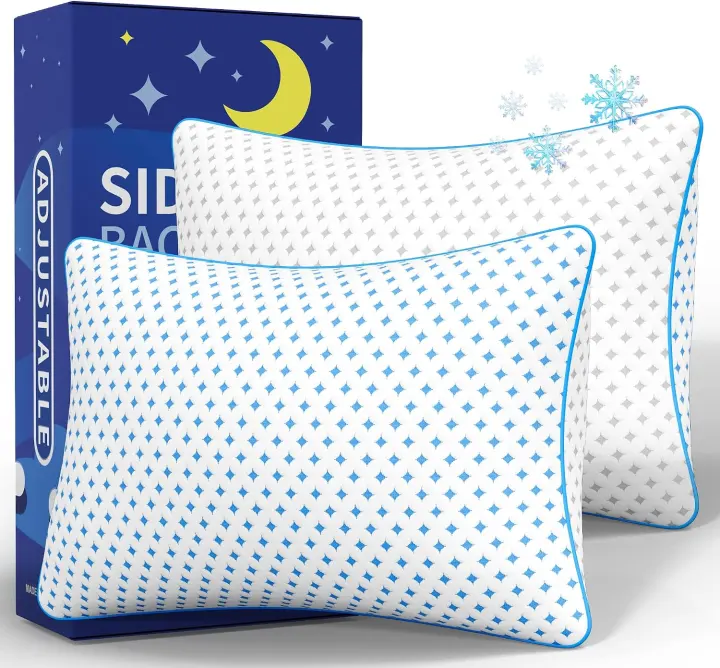 Queen Adjustable Memory Foam Pillows — Set of 2, Cooling Dual-Fill