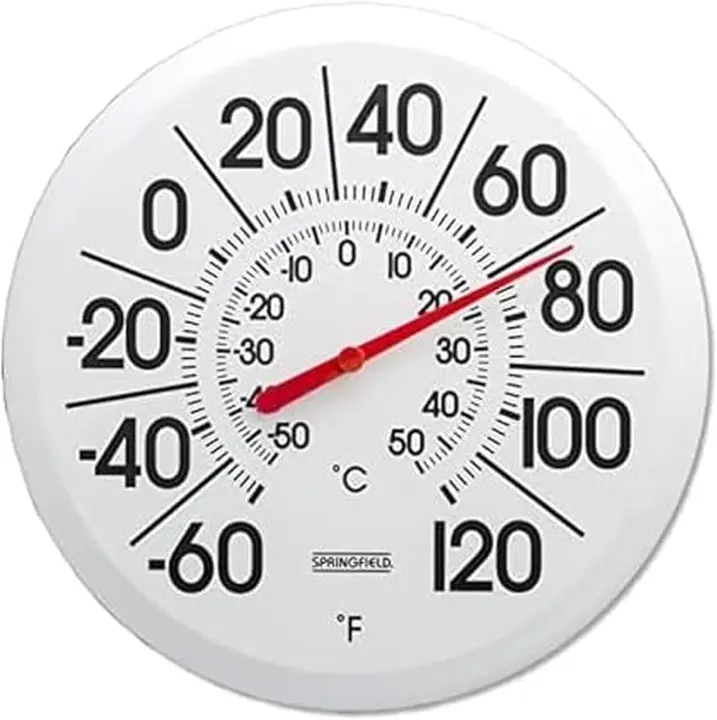 Springfield Big & Bold 13.25in Indoor/Outdoor Thermometer with Mounting Bracket