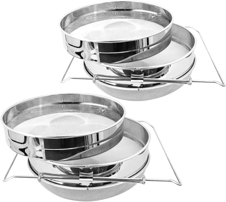 Stainless Steel Double-Sieve Honey Strainer for 5-Gallon Buckets (2-Pack)