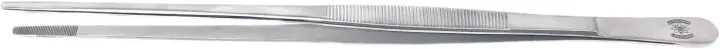 Stainless Steel General-Purpose Lab Forceps — Straight Broad Strong Tips (12 in / 300 mm)