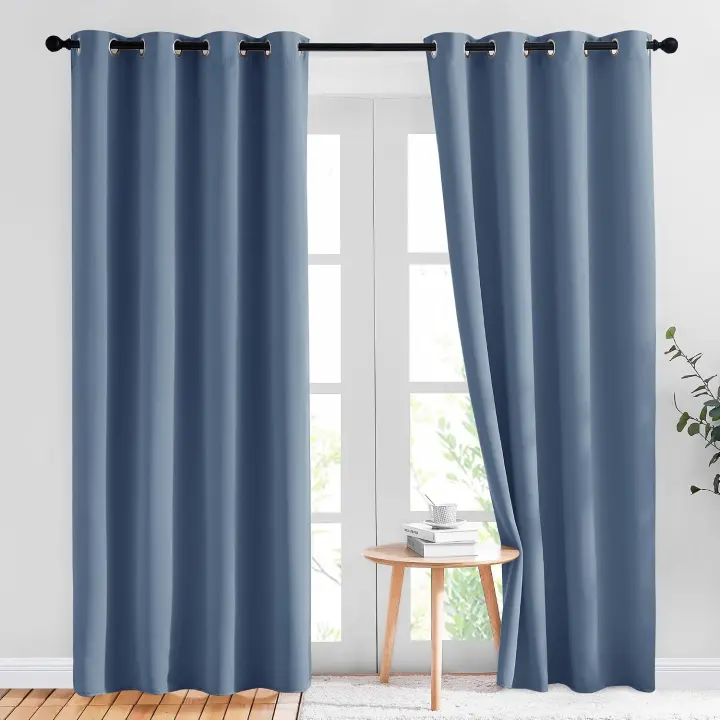 Stone Blue Thermal Blackout Curtains — 52 x 84 in, 2 Panels