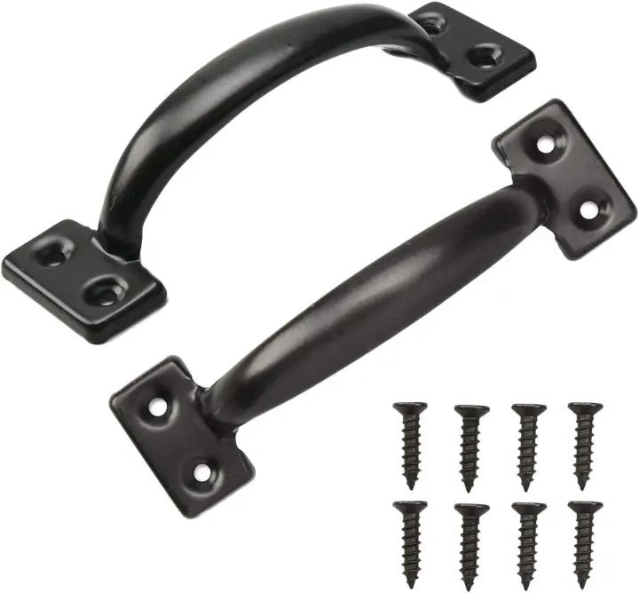 TamBee 6.5-Inch Black Metal Pulls — 2-Pack Door & Cabinet Handles