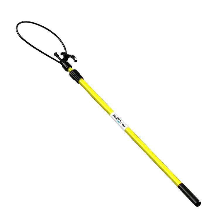 Telescoping Fiberglass Boat Docking Pole — Extendable Boat Hook (Yellow)